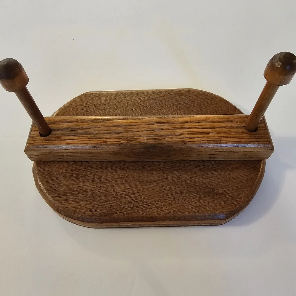 Vintage Handmade Oak Wooden Napkin Holder Cottage Core Farmcore Nostalgia 90s